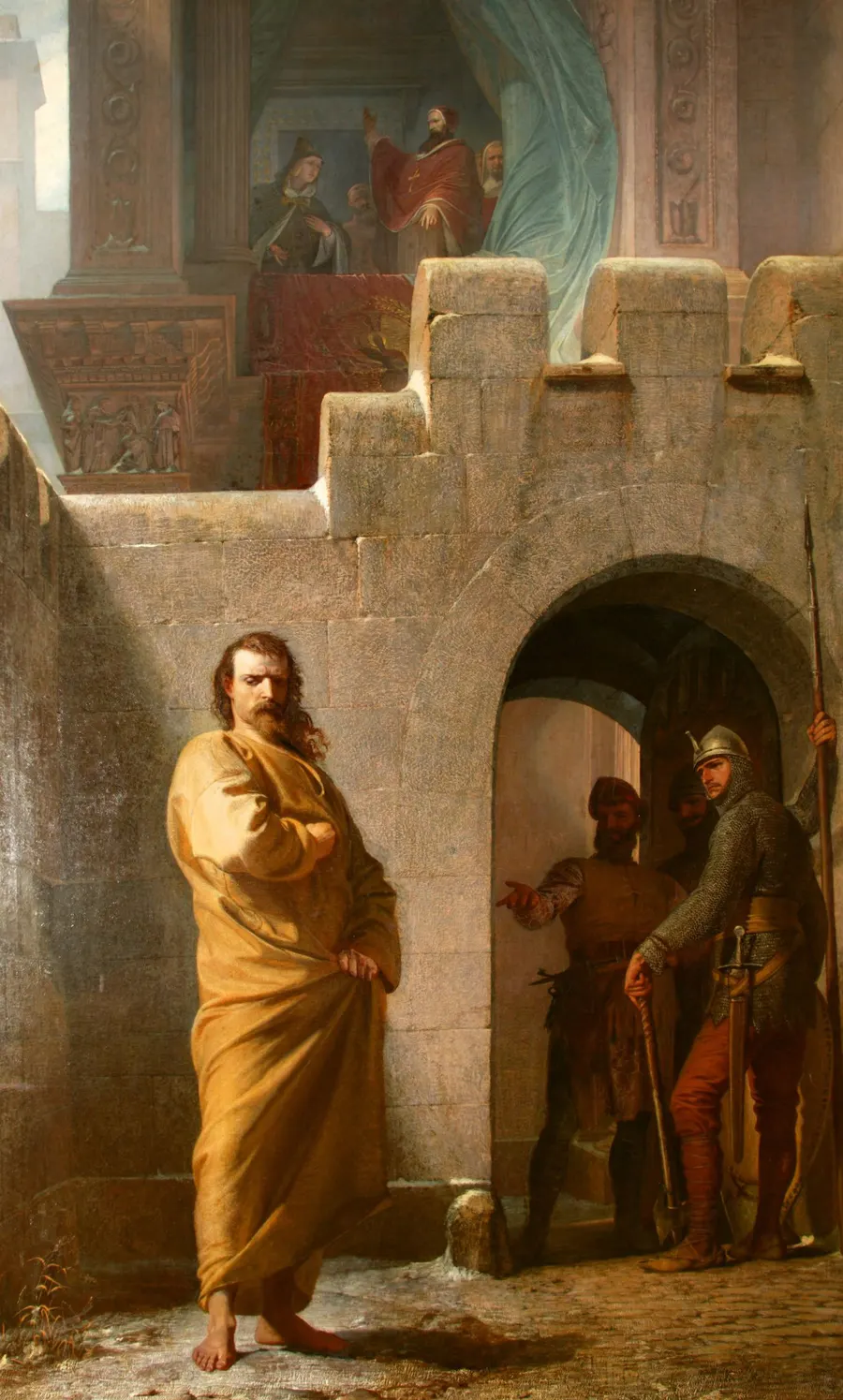 Henry IV before Canossa, painted by Eduard Schwoiser in 1862.
