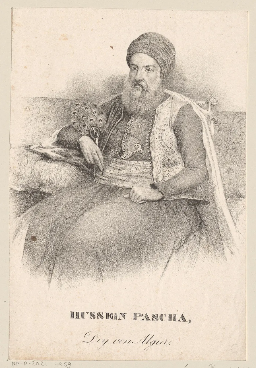 Hussein Dey, the last Ottoman ruler of Algiers, in a 19th-century print.
