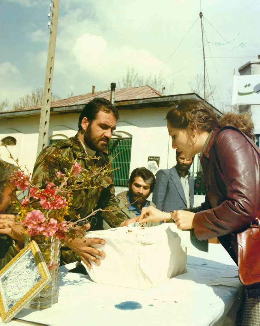 Voting in Iran's referendum on an Islamic Republic, March 1979.
