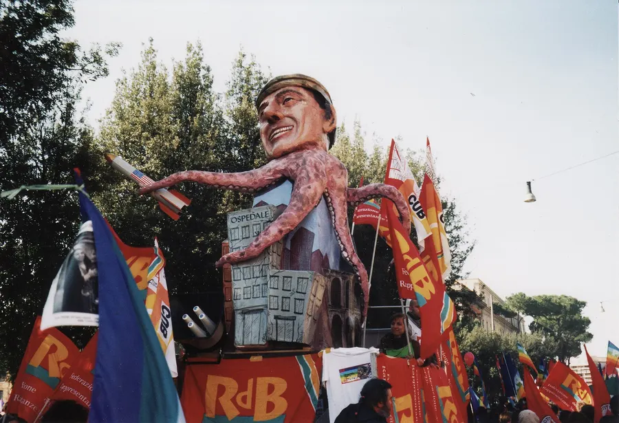 A float in the peace demonstration in Rome on 15 February 2003.