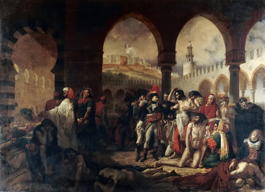 Bonaparte Visiting the Plague Victims of Jaffa, painted by Antoine-Jean Gros in 1804.