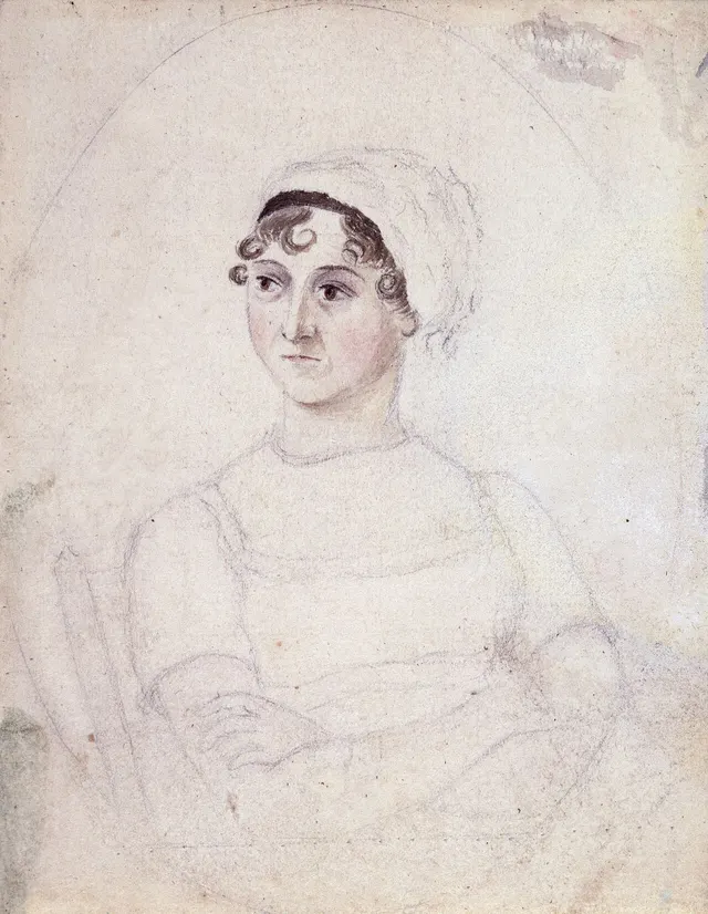 Jane Austen, sketched by her sister Cassandra, about 1810.