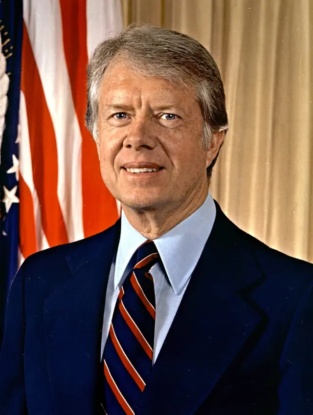 Jimmy Carter, president of the United States from 1977 to 1981, in his official portrait.