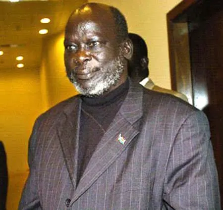 John Garang, leader of the Sudan People's Liberation Movement, in 2004.