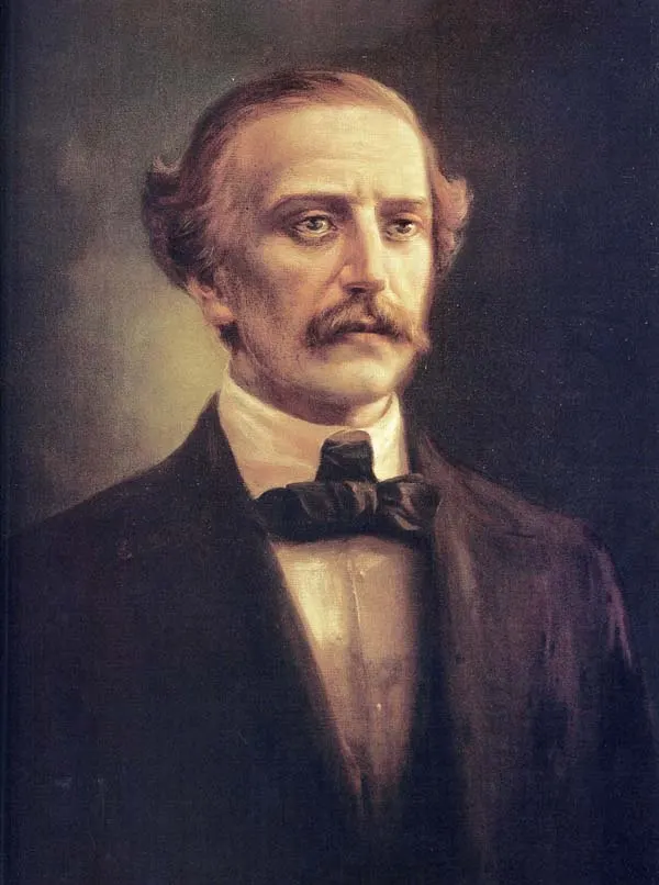 Juan Pablo Duarte, founder of La Trinitaria, in a portrait by Abelardo Rodríguez Urdaneta.