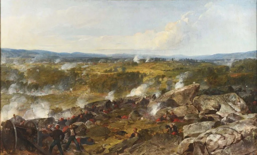Peter Rothermel's painting of the Battle of Gettysburg, showing the fighting on the third day