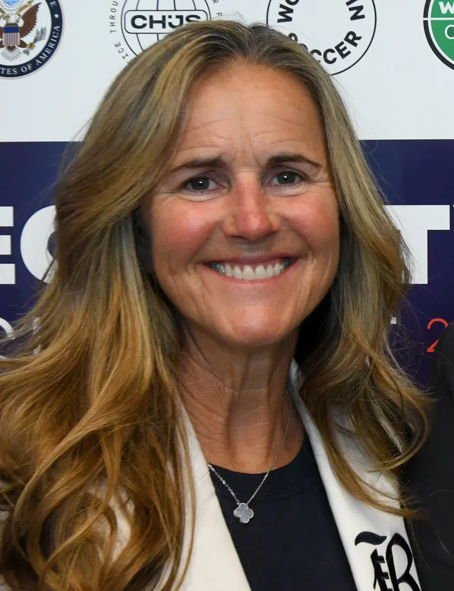 Brandi Chastain, who scored the winning penalty in the 1999 final, photographed in 2023