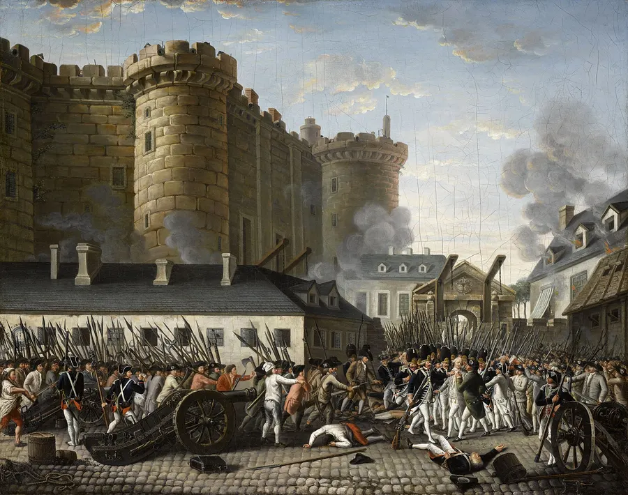 The storming of the Bastille, in a painting by an unknown artist of the time