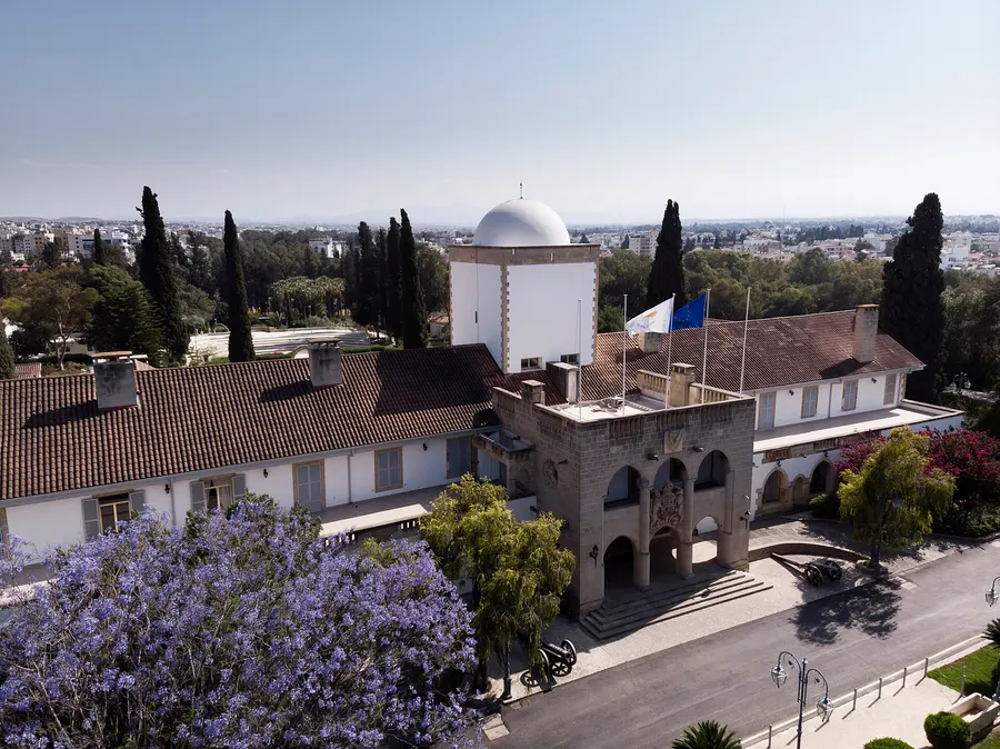 The Presidential Palace in Nicosia, attacked during the coup of July 1974 and later rebuilt