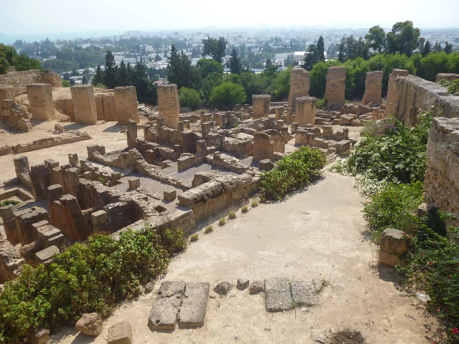 Ruins at the archaeological site of Carthage, near Tunis
