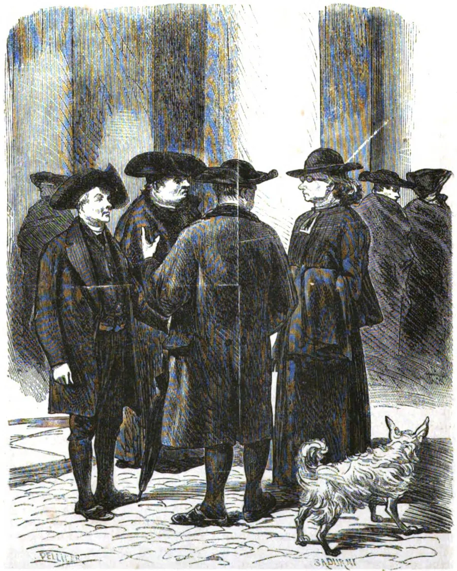 Churchmen from many countries gathered in Rome for the council, in a Spanish engraving of 1870