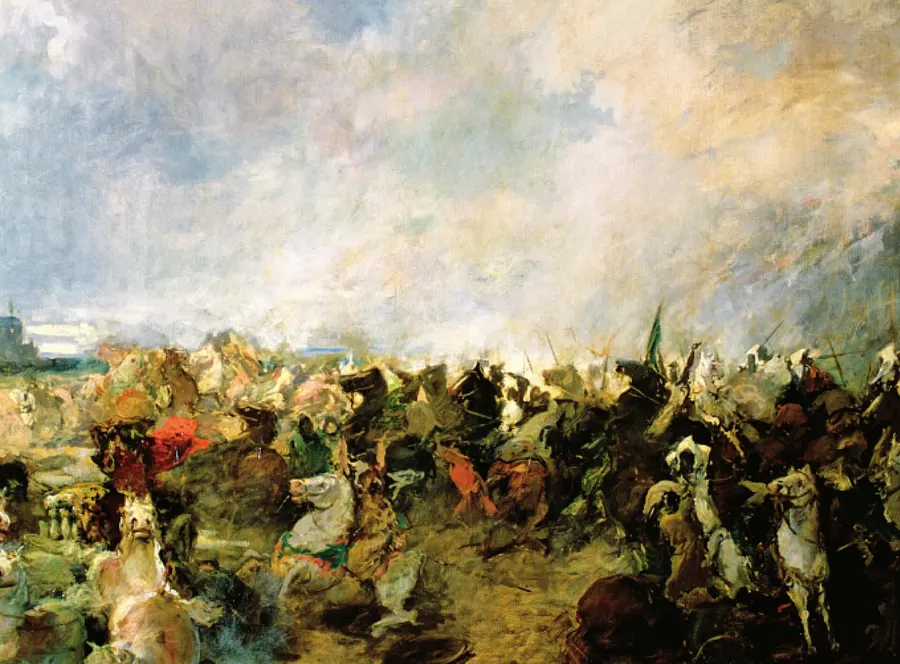 The Battle of Guadalete, as imagined by the Spanish painter Salvador Martínez Cubells in the 19th century