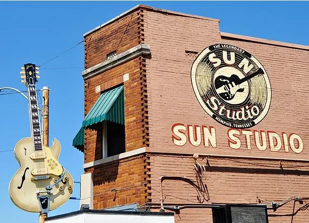 Sun Studio at 706 Union Avenue in Memphis, where Elvis Presley made his first record