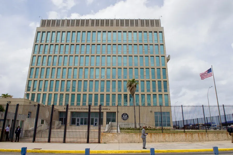 The United States flag outside the American embassy in Havana in March 2016