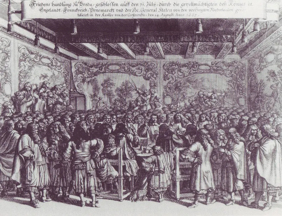 The peace congress at Breda in 1667, in an engraving by Romeyn de Hooghe