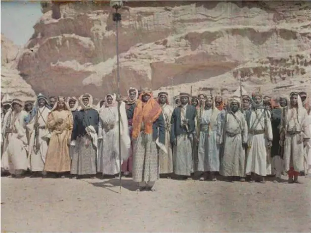 Arab fighters at Aqaba in February 1918, photographed by Paul Castelnau seven months after the port's capture