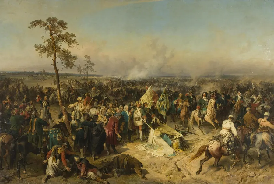 The Victory at Poltava, painted by Alexander von Kotzebue in 1862 and now in the Hermitage, St Petersburg