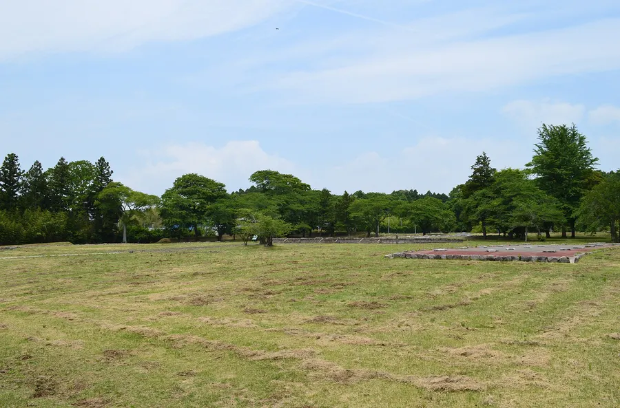 The site of Taga Castle, the government seat of Mutsu province, near Sendai