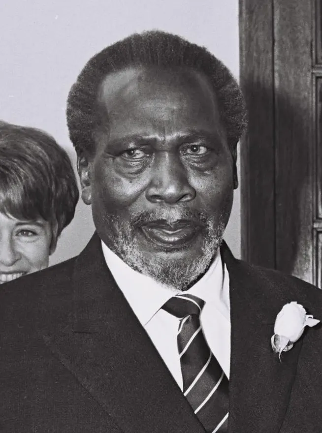 Jomo Kenyatta, Kenya's first prime minister, photographed in 1966