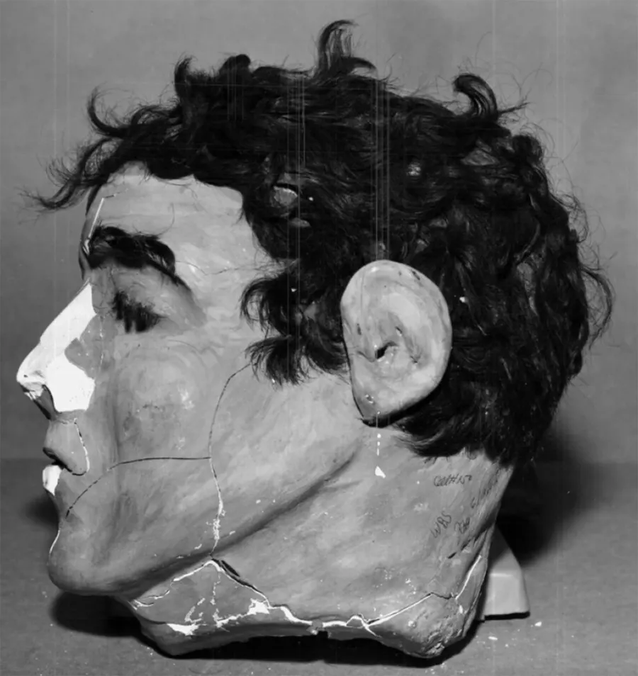 One of the dummy heads left in the escapers' beds, photographed by the FBI