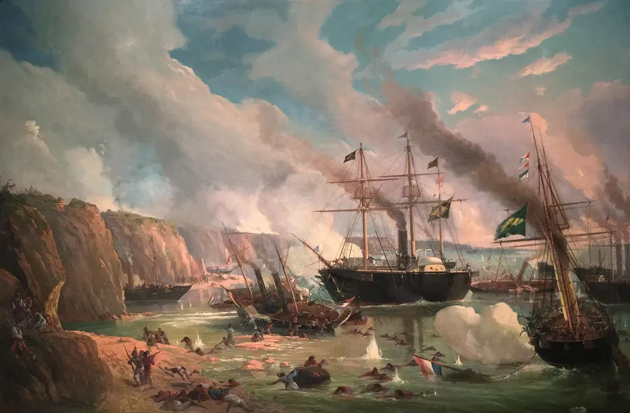 The naval battle of Riachuelo, painted by Eduardo de Martino
