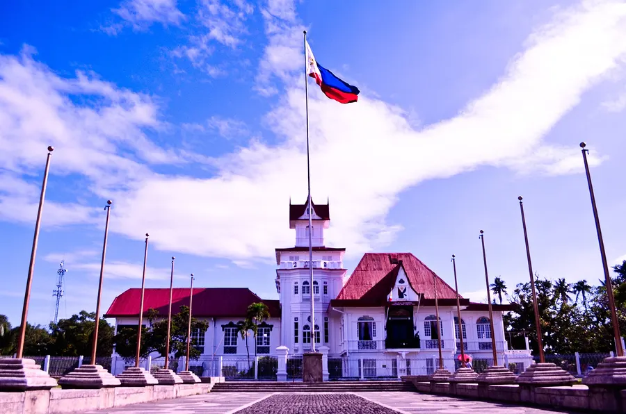 The Aguinaldo house in Kawit, Cavite, from whose window the independence of the Philippines was proclaimed, now a national shrine