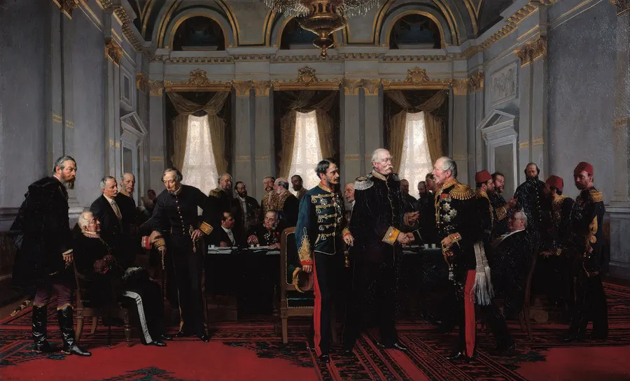 Anton von Werner's painting of the closing session of the Congress of Berlin on 13 July 1878, with Bismarck at the centre