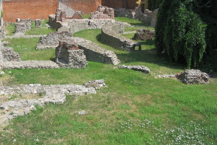 Ruins of the Roman imperial palace in Milan, the city where Constantine and Licinius met in 313