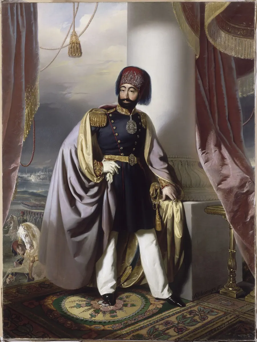 Sultan Mahmud II, who abolished the janissaries, in a portrait by Henri-Guillaume Schlesinger