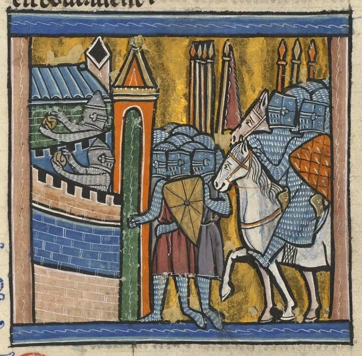 The siege of Nicaea in 1097, from a 13th-century manuscript