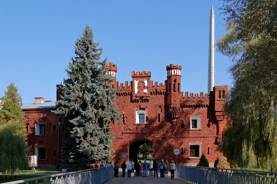 The Kholm Gate of the Brest Fortress in Belarus, whose garrison, on the Soviet border, was attacked in the first hours of the invasion
