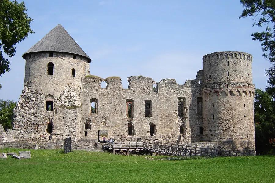 The ruins of the medieval castle of the Livonian Order at Cēsis in Latvia, where the battle of 1919 was fought