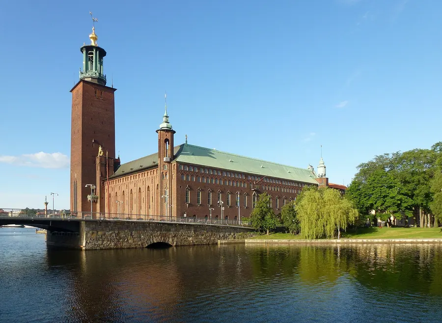 Stockholm City Hall, designed by Ragnar Östberg, seen in 2012