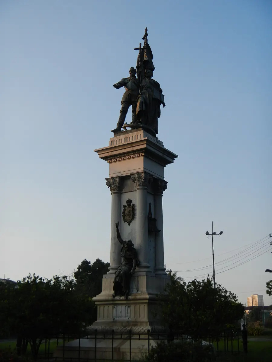 The Legazpi and Urdaneta monument in Intramuros, the old walled city of Manila