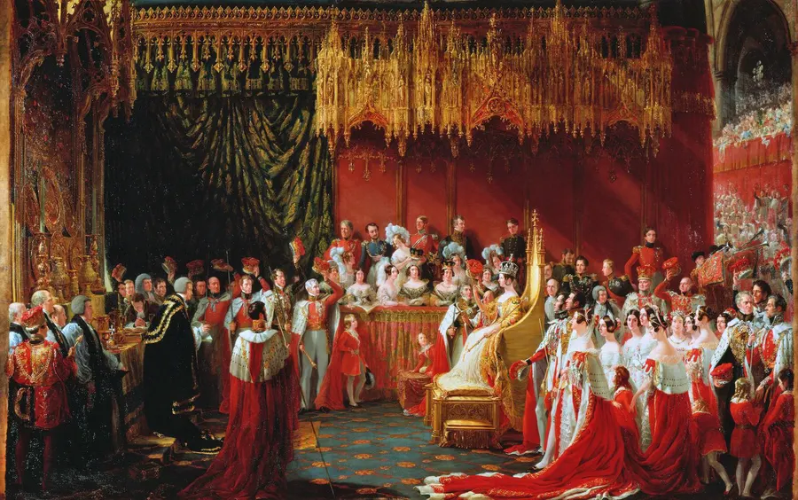 The Coronation of Queen Victoria in Westminster Abbey, 28 June 1838, painted by Sir George Hayter