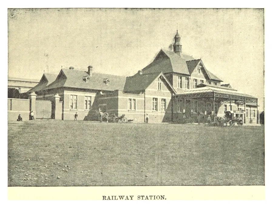 Pietermaritzburg railway station in Natal, pictured in 1898
