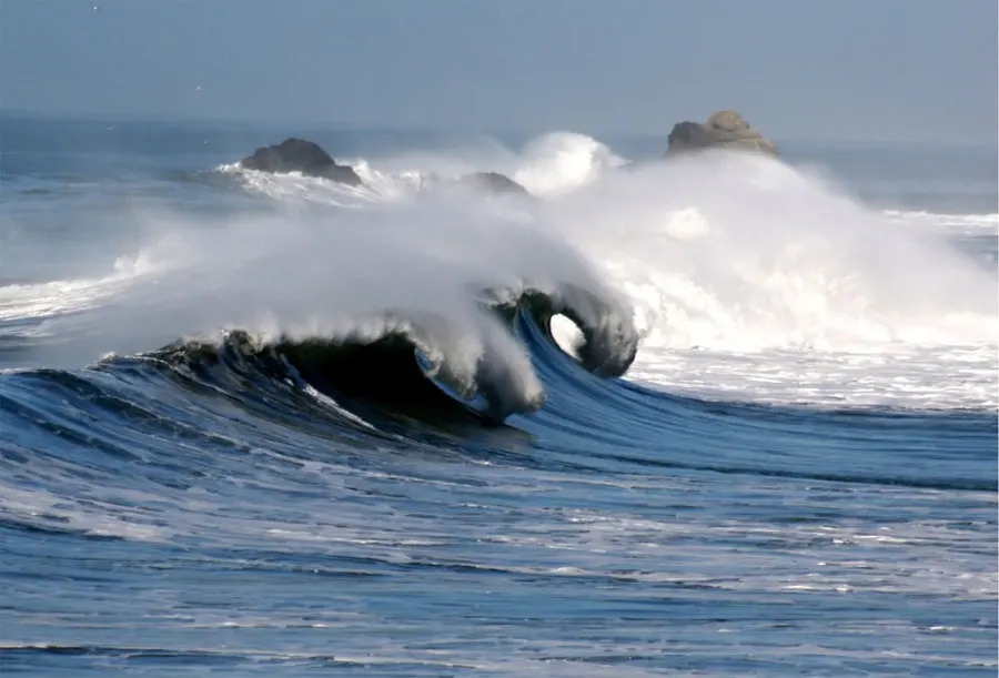 Pacific waves breaking off the coast of California