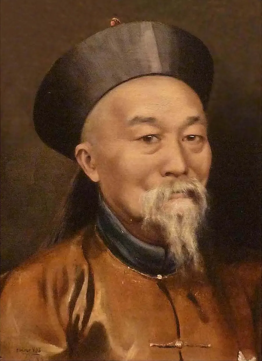 Li Hongzhang, the Chinese statesman who negotiated the peace with France, painted by Hubert Vos