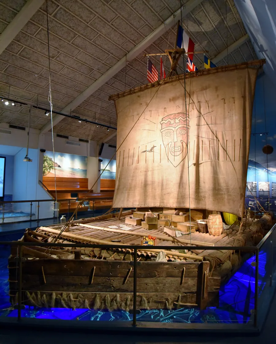 The Kon-Tiki raft on display in the Kon-Tiki Museum, Oslo.