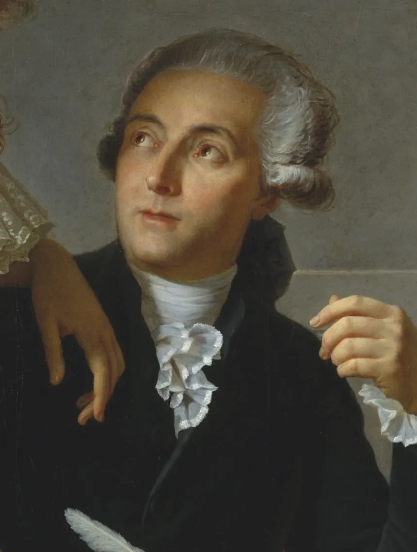 Antoine Lavoisier, detail of the portrait of him and his wife painted by Jacques-Louis David in 1788.