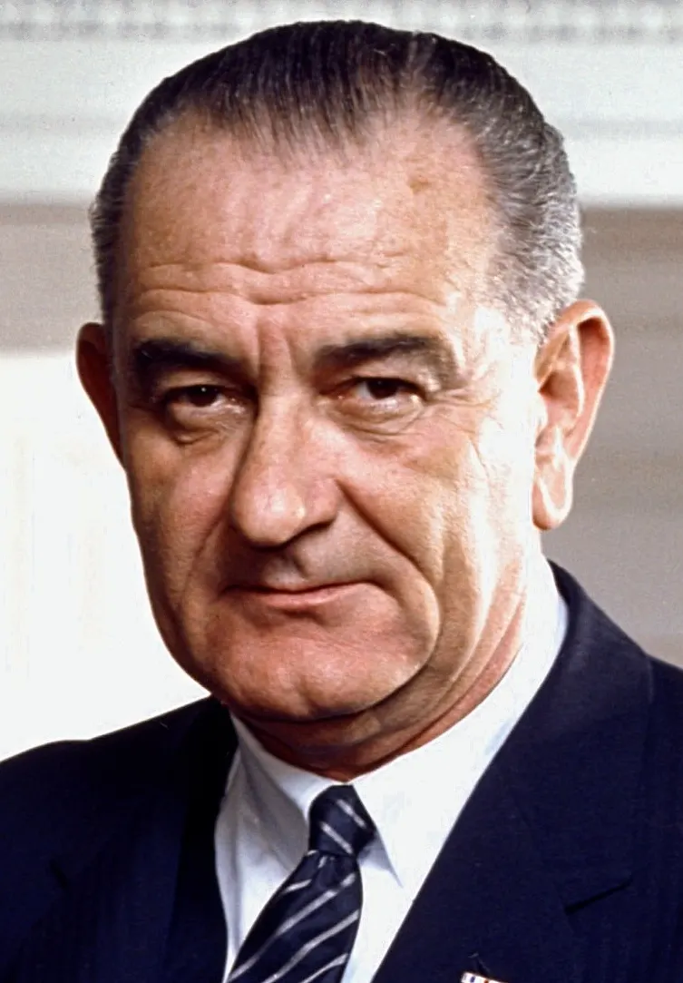 Lyndon B. Johnson in the Oval Office, photographed by Arnold Newman in 1964.