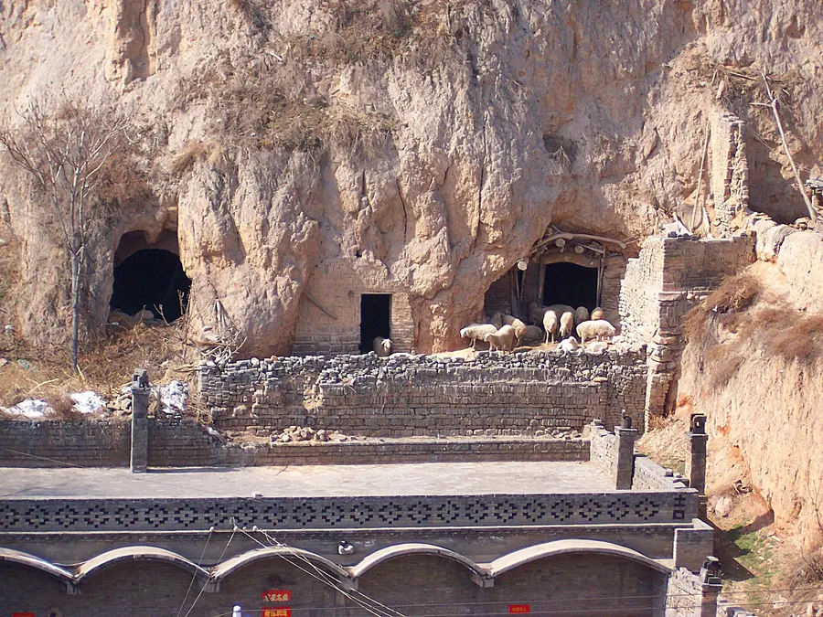 Cave houses dug into the soft loess of Shanxi province, the kind of homes that collapsed in 1556.