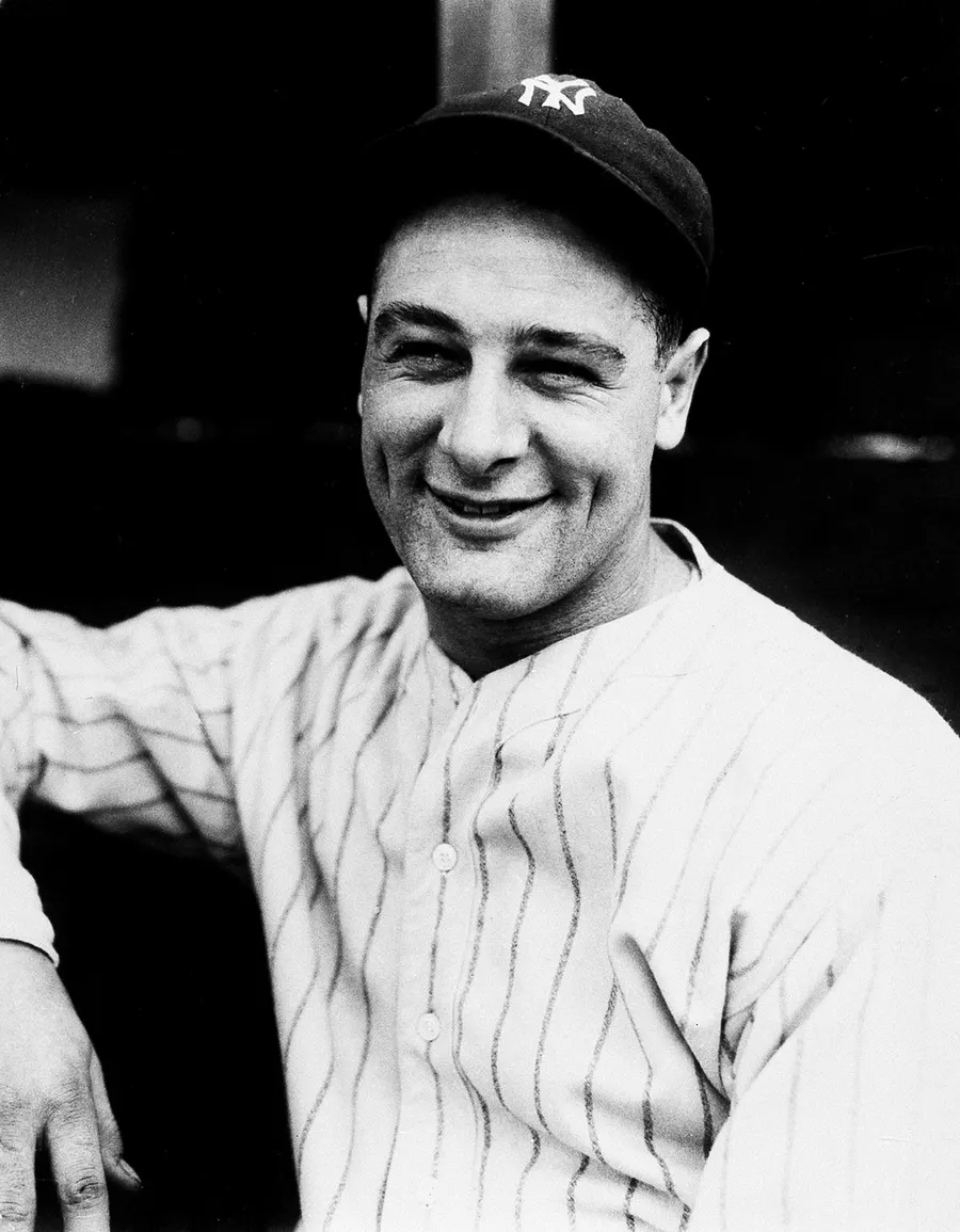 Lou Gehrig playing for the New York Yankees in 1923.