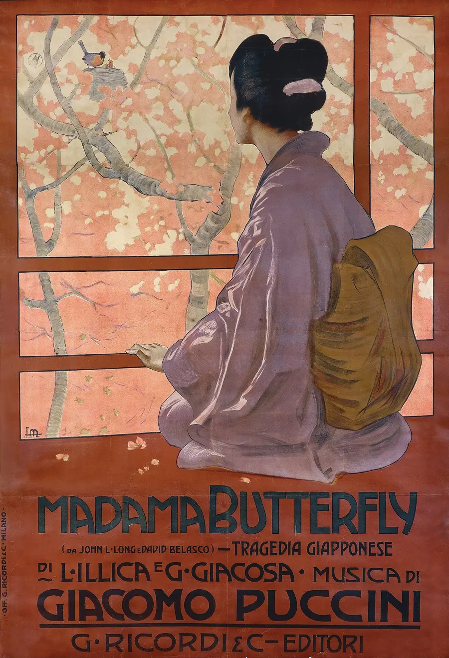 Leopoldo Metlicovitz's poster for Madama Butterfly, 1904.