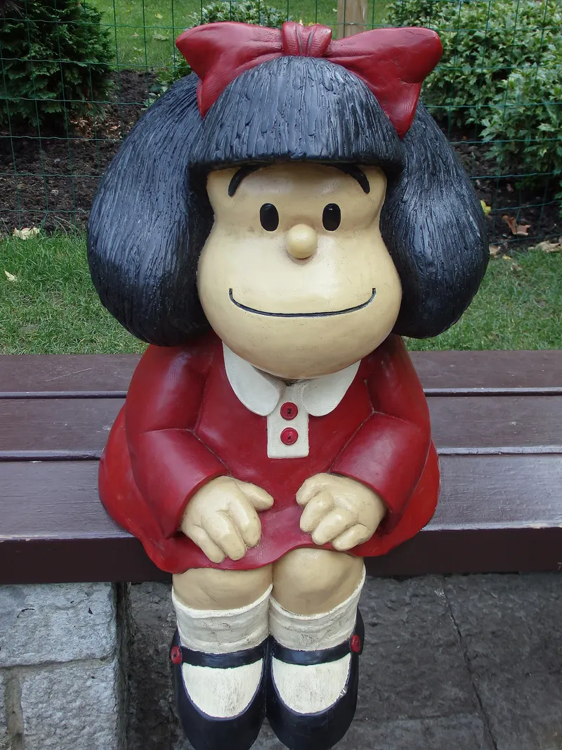 A statue of Mafalda in the Campo de San Francisco park, Oviedo, Spain.