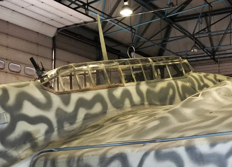 The cockpit of a Messerschmitt Bf 110 at the RAF Museum, London