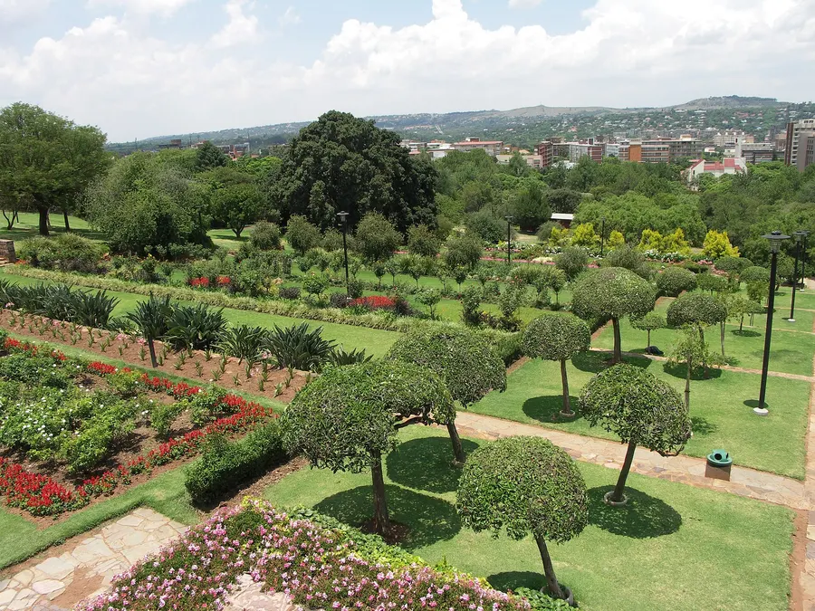 The terraced gardens of the Union Buildings in Pretoria, where Mandela took the oath.