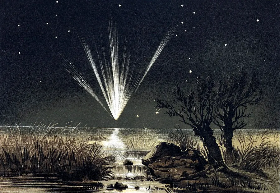 The Great Comet of 1861, drawn by the astronomer Edmund Weiss