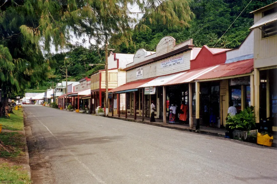 Beach Street in Levuka, the old capital of Fiji on the island of Ovalau