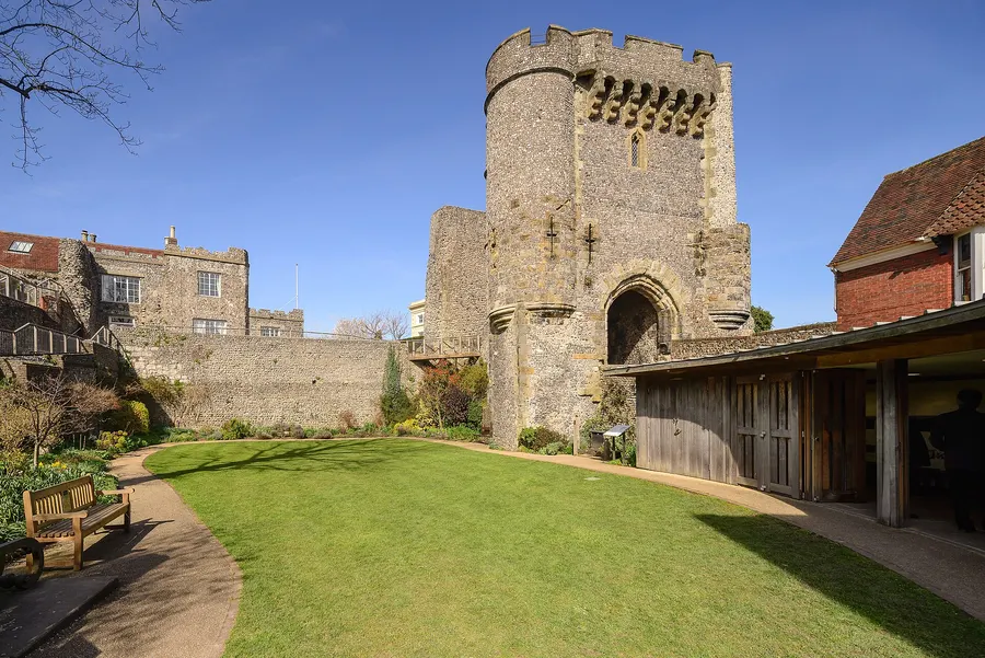 The barbican gate of Lewes Castle in East Sussex